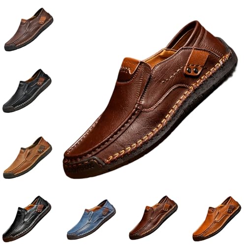 Enjerr Ideacloth Men's Orthopedic Dress Shoes - Slip On Waterproof Walking Shoes with All Day Comfort & Balance