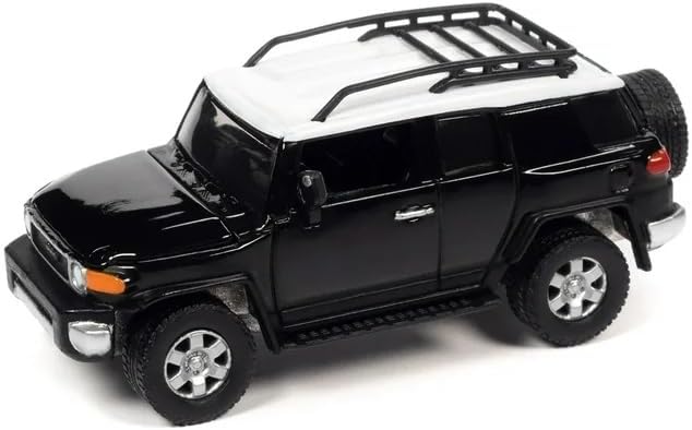 2007 FJ Cruiser Black Diamond with White Top and Roofrack Classic Gold Collection Series Limited Edition 1/64 Diecast Model Car by Johnny Lightning JLCG030-JLSP278B