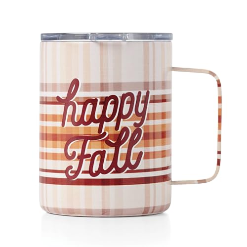Cambridge 895965 Happy Fall 16 Oz Plaid Insulated Coffee Mug