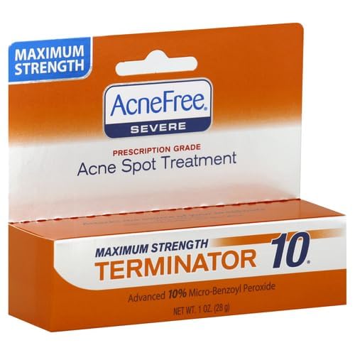 AcneFree Terminator 10 Acne Spot Treatment with Benzoyl Peroxide 10% Maximum Strength Acne Cream Treatment, 1 Ounce - Pack Of 1 - Thumbnail 2