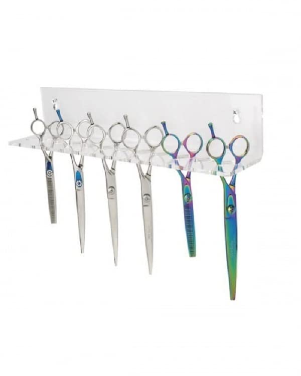 Aeolus Professional Grooming Scissors Organizer for Dogs & Cats – Stores 12 Shears, Wall-Mountable, Durable Acrylic Holder for Safe, Organized, and Easy Access to Grooming Tools