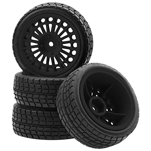 Pneus RC 1/10 en caoutchouc haute résistance avec jantes nylon robustes pour buggy Traxxas WLtoys