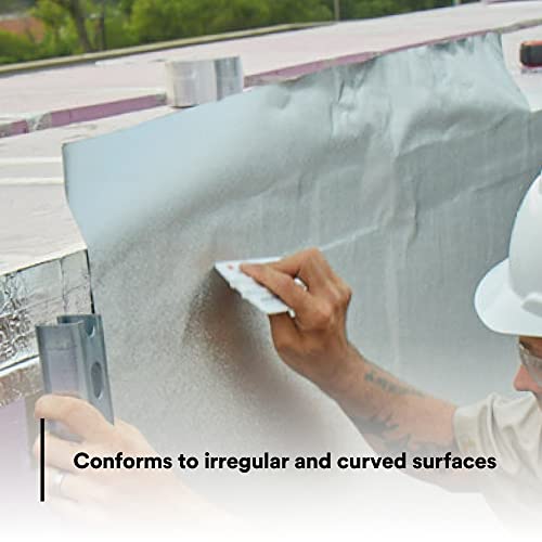Image of 3M VentureClad Insulation Jacketing System 1577CW-E, Embossed, Natural Aluminum, Chemical Resistance, Durable, Cold Weather Adhesion, LEED v4, UL723 Classified, 35.5 in x 50 yd