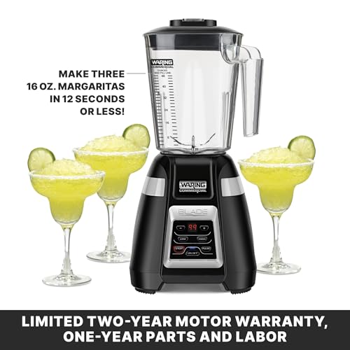 Waring Commercial BB340 Blade 1 HP Blender, 2-Speed Key Pad with Pulse and 99 Second Countdown Timer , 48 oz BPA Free Copolyster Container, 120V, 5-15 Phase Plug, Black by Waring - Image 5