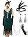 YESSA 20er Jahre Kostüm Damen Gatsby Kleid Damen,1920er Kleider Mit Accessoires Charleston Kleid 20er Jahre