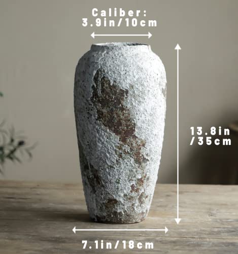 Ysncidan Rustic Ceramic Flower Large Vase, Vintage Floor Tall Vase Farmhouse Decor For Living Room Entryway Table Centerpieces, Kitchen, Wedding, Gifts #TOP5