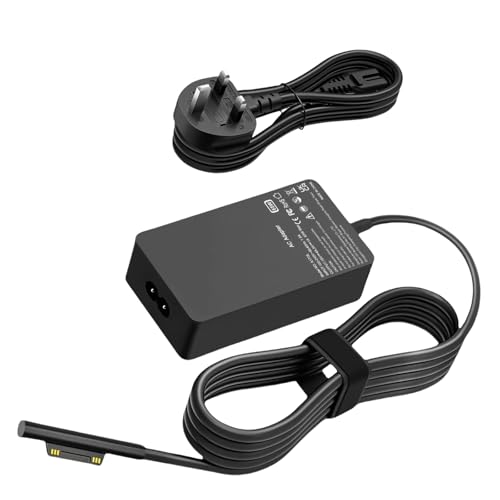 SCOVEE 65W Charger Compatible Microsoft Surface Pro/Book/Laptop Series (Compatible with Pro 8/X/7/6/5/4/3, Book 2/1, Laptop 5/4/3/2/1) with USB Type A 2 Pin NA