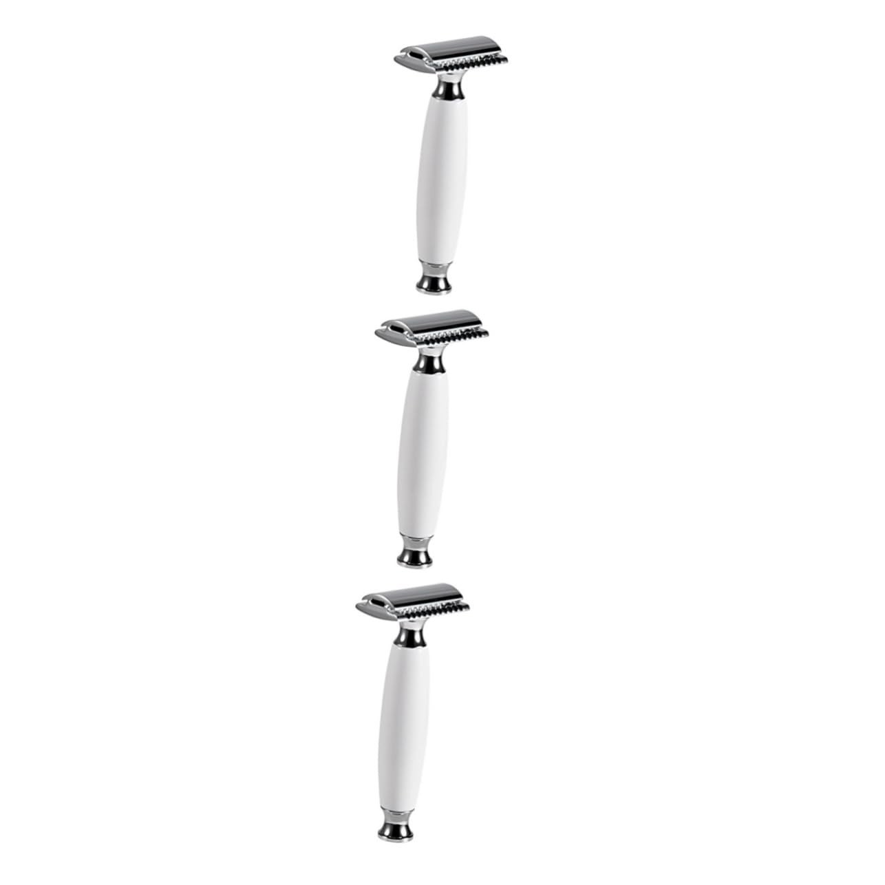 minkissy 3pezzi Rasoio Manuale Vintage Doppia Faccia Strumento Da Barba Portatile e Leggero Per Uso Domestico e Viaggi Design Elegante e Robusto Per Rasatura Precisa e Sicura
