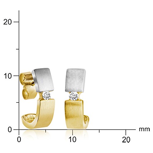 Diamond Line Damen - Ohrstecker 375er Gold 2 Diamanten ca. 0,08 ct.,
