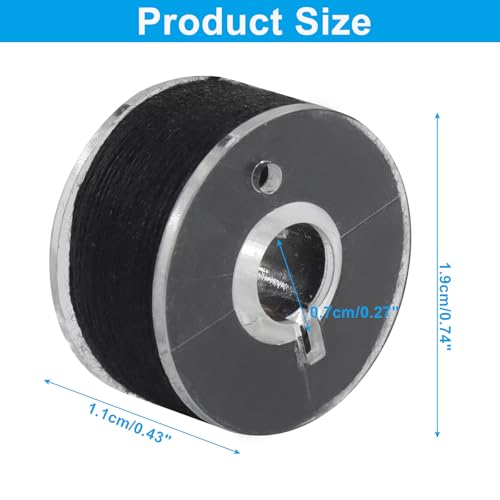 Hilo para bobina preenrollado, 90 unidades, color negro miniatura 2