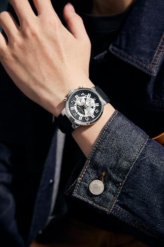 Image of Daniel Hechter Paris Beaubourg Collection Multifunctional Watch for Men with Textured Round Dial and Silicon Strap-DHM1009