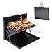 Urgarden Grill Klappgrill, BBQ Holzkohlegrills FÜR Campinggrill Barbecue Garten Outdoor, Einziehbar Tragbar Picknickgrill Schwarz Edelstahl, Kleiner Kohlegrill FÜR Picknick Reise Patio Hinterhof