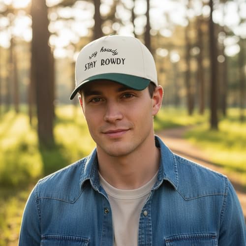 Gorra de Algodón Bicolor con Bordado Estilo Vaquero miniatura 3