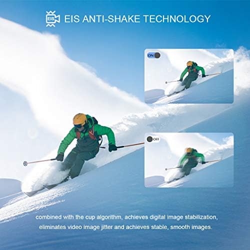 Apexcam M80 Pro EIS Action Camera 4K 20MP WiFi Sports Camera Underwater 40M Waterproof Camera External Mic 2.4G Remote Control 170°Wide-Angle 2 Rechargeable Batteries and Accessories Kit