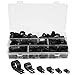 Cable Clamp 200 Pcs Black Nylon Screws Plastic R-Type Cable Clamp Clips Fasteners Assortment for Cable Conduit 6 Sizes 5mm to 25mm