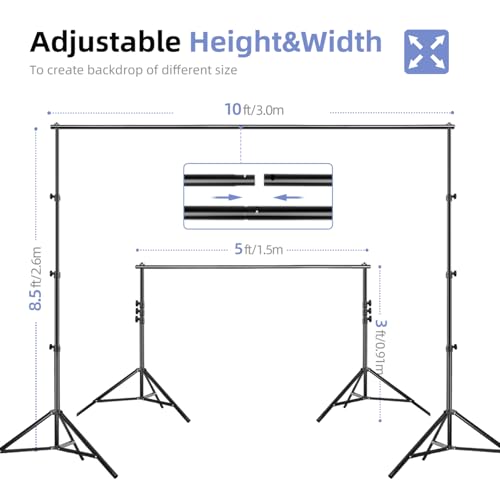 Fotostudio-Set EMART Hintergrundsystem mit Stoffhintergründen