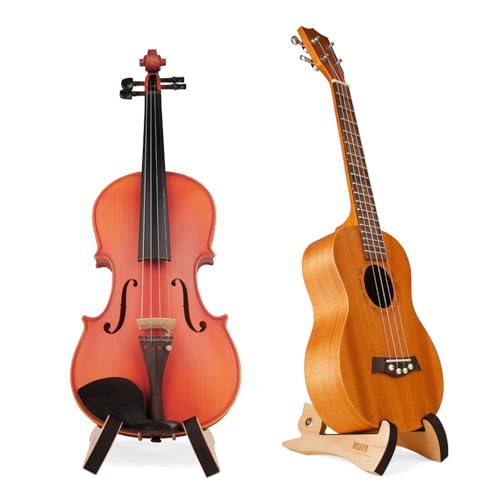 MUSO Violin Stand, Ukulele Stand Premium Solid Wood, Lightweight&Stylish Holder for Violin,Ukulele and Banjo Rabbit-Shape Patented(hard maple)
