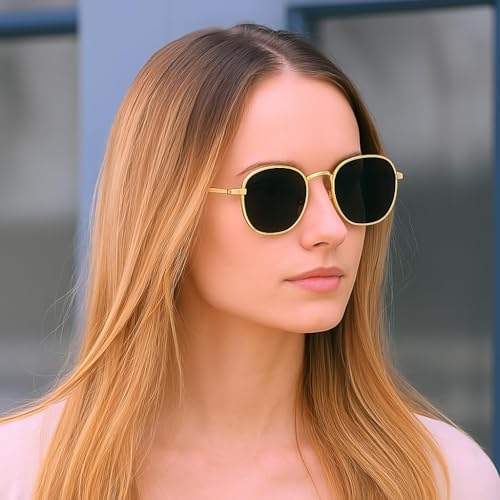 Image of IFLASH UV Protected Hexagonal Small Octagonal Sunglasses for Men and Women