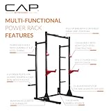 Cap Power Rack with Pull Up Bar & Attachments - Squat Rack & Strength Training Power Cage for Home Gym - Blue