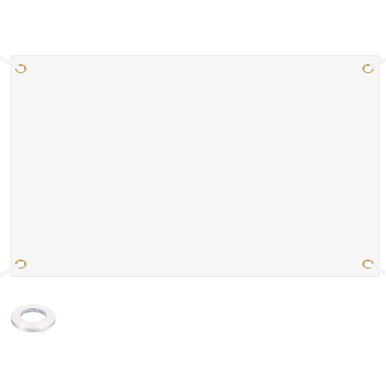 PATIKIL Blank Banners Signs to Decorate 3'x5' Sublimation White Banner with Hanging Rope for Business Outside Outdoor Wall