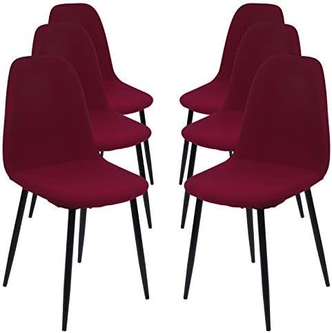 SearchI Dining Chair Covers 4 Pieces, Stretch Scandinavian Chair Slipcovers Shell Side Armless Chair Covers for Kitchen, Dining, Bedroom,Living Room Side Chairs,Orange