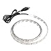 Tira de luces LED USB, de Vangonee, color blanco frío, CC 5 V, 1 m, impermeable, 3528 SMD, 60 LED, tira de luces con mando a distancia para TV, dormitorio, fiesta, decoración del hogar