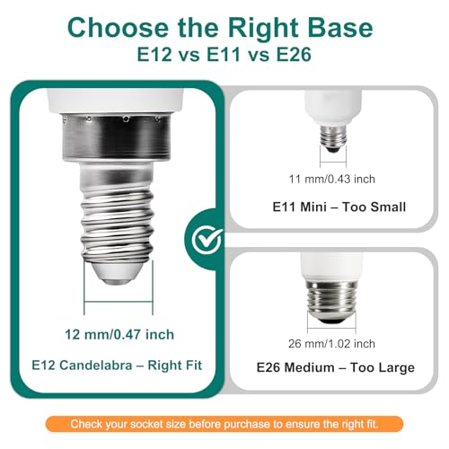 DiCUNO E12 LED Bulb 60 Watt Equivalent, Daylight White 5000K, 600LM, 6-Pack by DiCUNO - Used condition - Image 4
