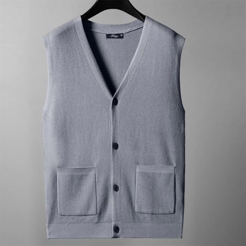 Large knitted sweater men's cardigan vest winter large loose fat sweater.3