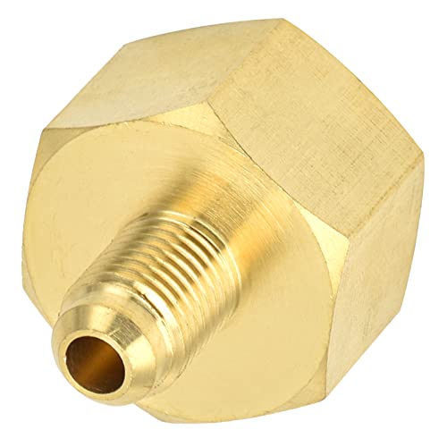 VELATEMOR Convertitore Adattatore Refrigerante R32 R134A in Ottone per Accessorio Aria Condizionata, Filettatura 1/4SAE, 1 Adattatore Refrigerante, per Frigoriferi e Condizionatori d'Aria