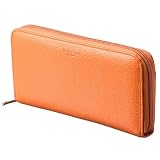 [CHRISTIAN BELETT] メンズ 長財布 シボレザー調 ラウンドファスナー 大容量 縦型カード収納 使いやすい BOX型小銭入れ ギフト箱入り 人気 ブランド (オレンジ)