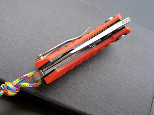 Eafengrow EF85 Folding Knife with Clip Stone Wash D2 Steel Blade G10 Handle Pocket Knife Ball Bearing Flipper Outdoor Camping Survival EDC Tool Knives(orange) - Thumbnail 7