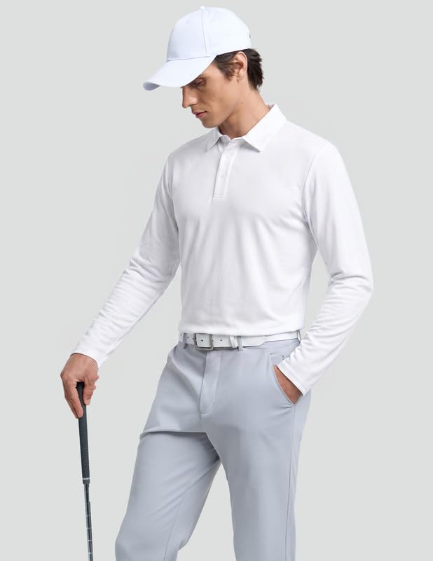 Men's Long Sleeve Golf Polo, Moisture Wicking