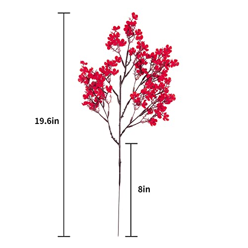 Exoment 10 Pcs Babys Breath Gypsophila Artificial Flowers Bouquet Fake Silk Flowers Real Touch Flowers For Home Wedding Centerpiece Arrangement Festival Party Decoration (Red) #TOP6