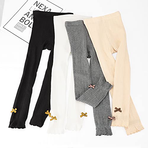 BOOPH 4 Pack Girls Legging Tight Flared Lace Footless Knitted Stocking Pant 1-8T2