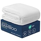 Olive + Crate 100% Viscose Derived from Bamboo - Queen Size - Hypoallergenic, Cooling & Moisture-Wicking Bedding - All Season Lightweight Plush Design - Organic Queen Comforter - 80'x 90'