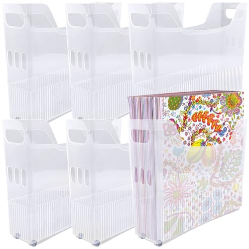 6 Pack 12 x 12 Paper Storage Organizer?Scrapbook Paper Storage with Wheels?Plastic Portable Scrapbook Storage Bin for 12
