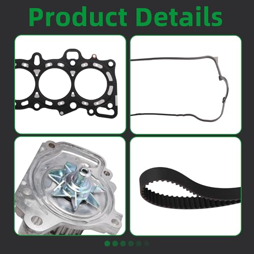 Image of HS9915PT-1 Cylinder Head Gasket Bolt Set & Timing Belt Kit with Water Pump Fit for Honda Civic 1996-2000 1.6L L4 Honda D16Y5 D16Y7 D16Y8 Engine Replace HS54234 HB4029 TKH005
