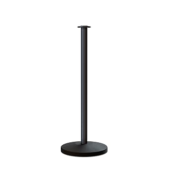Montour Line Cline Post and Rope Stanchion, Sloped Base, Black Post, Flat Top