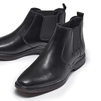 ArcBrothers Chelsea-Stiefel für Herren, bequeme Leder-Stiefeletten zum Hineinschlüpfen, für lässige und formelle Anlässe, Schwarz, 39.5 EU – Ansicht 9