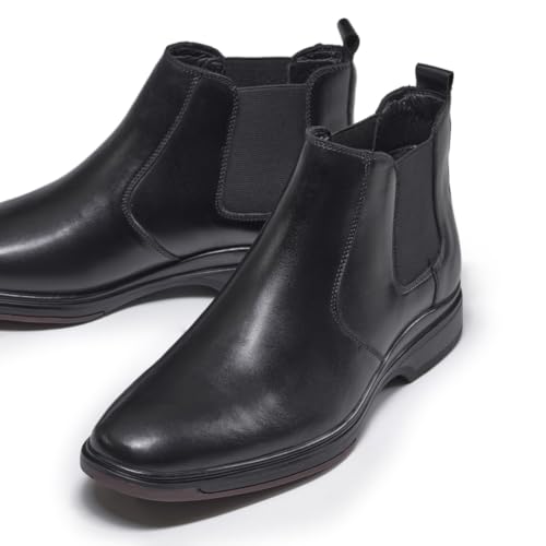 ArcBrothers Men's Chelsea Dress Boots Comfortable Leather Slip On Ankle Black Boots by ArcBrothers - Used condition - Image 4