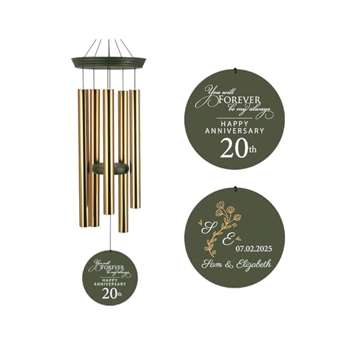 Image of ASTARIN 20th Tree of Life Wind Chimes, Personalized Wind Chimes for Cople Women Men, Couple Gifts for Keepsake, Deep Tone Windchime Romantic Gift