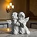 OwMell Little Angel Statue Figurine, Resin Cherub Statue Sleeping Angle Sculpture, Remembrance Healing Sympathy Gift for Memorial, Shelf Home Living Room Desktop Office Decoration - Hugging Angels