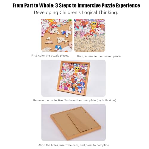 Puzzle de table décoratif mignon avec cadre photo DIY personnalisable