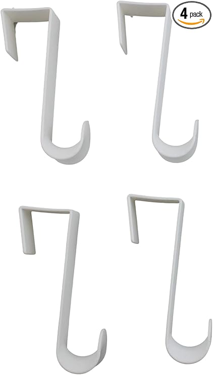 Dependable Industries inc. Essentials Over-The-Door Hanger Hook Set – 4-Pack of 3.5 in., Plastic Over-The-Door Hangers & White Over-The-Door Hooks – Over-Door Hooks for Hanging Clothes & Towels