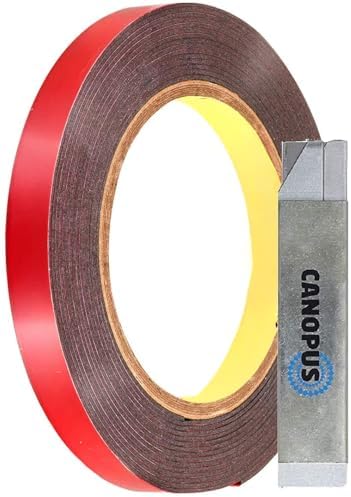 CANOPUS Double Sided Tape Heavy Duty Black 12.7 mm x 4.5 m Waterproof Extra Strong Mounting Foam Tape for Led Strip Lights, Home, Automotive, Indoor and Outdoor use