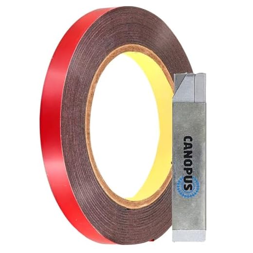 CANOPUS 3M VHB 5925 (10 mm x 4,5 m), Vattentät Dubbelhäftande tejp, Självhäftande Monteringstejp, Akrylskumtejp, perfekt för LED-band, hem, kontor, skolapplikationer, mörkgrå