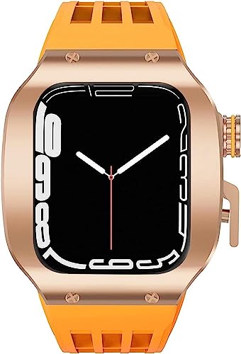 Bracelet montre titane Apple Watch 45mm kit de protection luxe en acier et caoutchouc