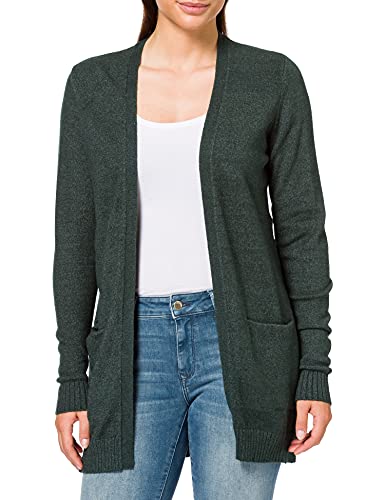 Vila Clothes VIRIL Open L/S Knit Cardigan-Noos Suter crdigan, Verde Oscuro, M para Mujer