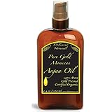 Pure Certified Organic Virgin Moroccan Argan Oil - Skin, Hair, Face, Care, #1 AcneTreatment Product, Magic Added to Shampoo Conditioner Cream - 4oz Pump