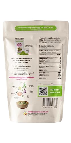 Mas Amor Guacamol, Freeze-Dried Avocado, Instant Guacamole, Add Water, Mexican Hass Avocado, Natural, Superfood, Guacamole. (100)